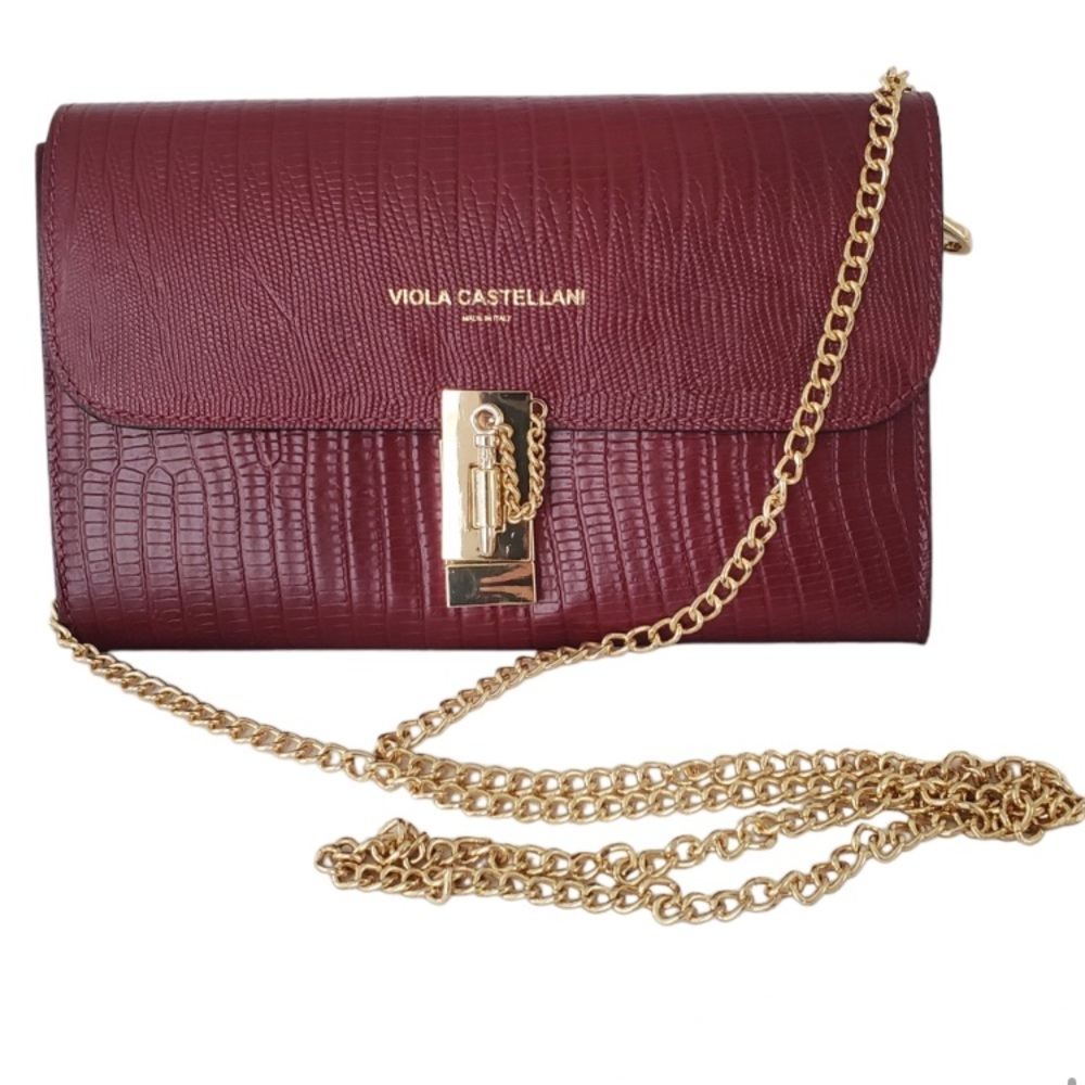 Gorgeous Red Leather Viola Castellani Purse MADE IN ITALY
